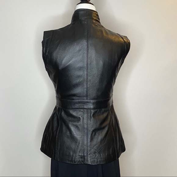 Black Leather Vest - Picture 3 of 4